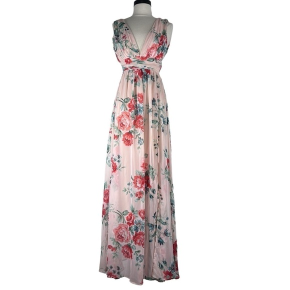 Lulu’s Garden Meandering Blush Floral Print Maxi Dress size xs - Picture 7 of 10